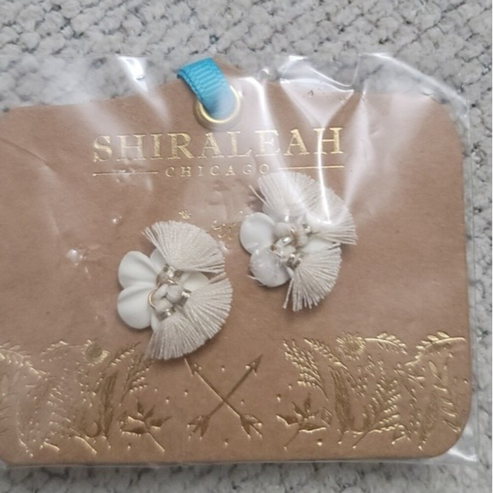 Shiraleah Fleur Fringe Boho Earrings in Ivory